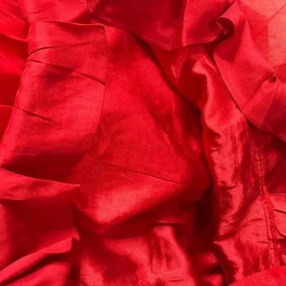 Show me Your Mumu Red Ruffle Puff Sleeve Dress NWT Romantic Coquette Holiday - Picture 14 of 16